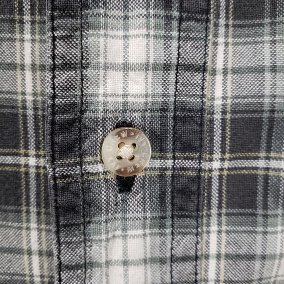 Ivy Crew Classics Men's Black Gray Plaid Cotton Long Sleeve Shirt Size Large - Picture 9 of 13